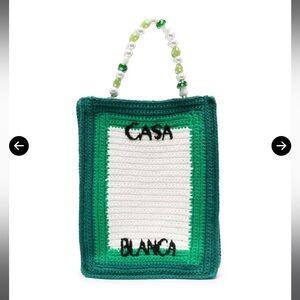 CASA BLANCA TENNIS CLUB CROCHET KNIT TOTE BAG